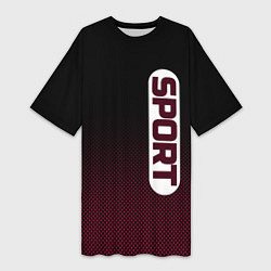 Женская длинная футболка Sport чёрно-розовый текстурный градиент