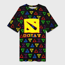 Футболка женская длинная Dota pattern witcher, цвет: 3D-принт