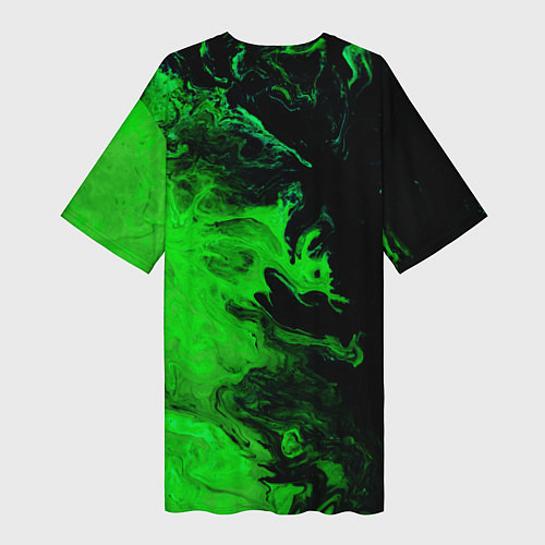Женская длинная футболка Color green black / 3D-принт – фото 2