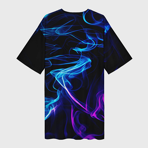 Женская длинная футболка Color blue pink / 3D-принт – фото 2
