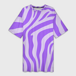 Женская длинная футболка Лавандовый тигровый паттерн