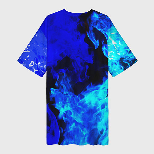 Женская длинная футболка Monster energy синий дым / 3D-принт – фото 2