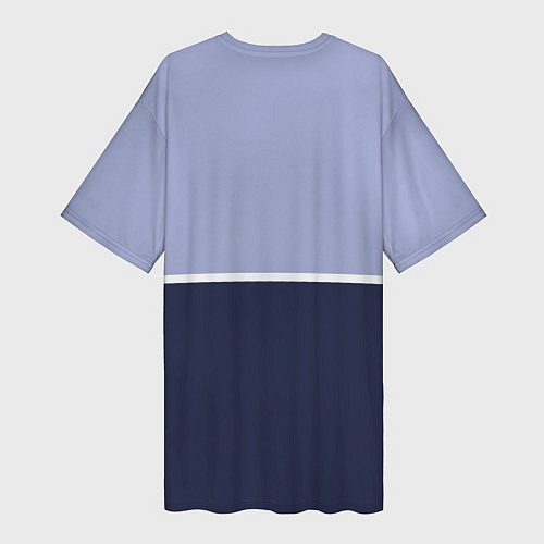 Женская длинная футболка Сине-сиреневый чёрточки / 3D-принт – фото 2