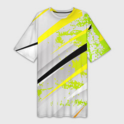 Женская длинная футболка Color white light green