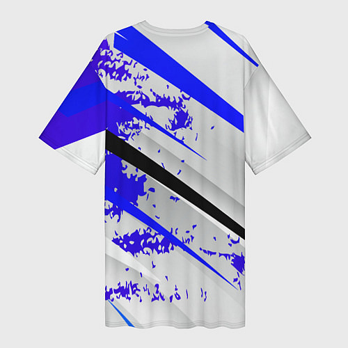 Женская длинная футболка Color white blue / 3D-принт – фото 2
