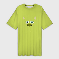 Футболка женская длинная Майк Салливан лицо, цвет: 3D-принт