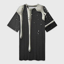 Футболка женская длинная Белая слизь текстура, цвет: 3D-принт