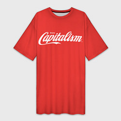 Футболка женская длинная Наслаждайтесь капитализмом, цвет: 3D-принт