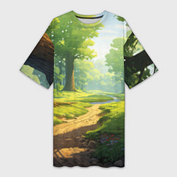 Женская длинная футболка Fabulous forest