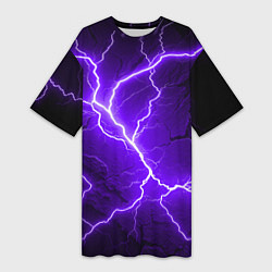 Женская длинная футболка Color purple black