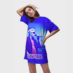 Футболка женская длинная Кинчев Константин, цвет: 3D-принт — фото 2