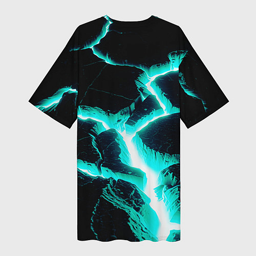 Женская длинная футболка Color light blue black / 3D-принт – фото 2