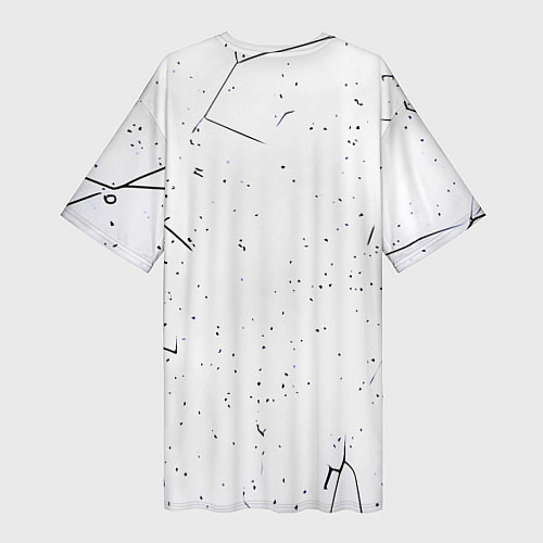 Женская длинная футболка Inzoi кошечка на белом фоне / 3D-принт – фото 2