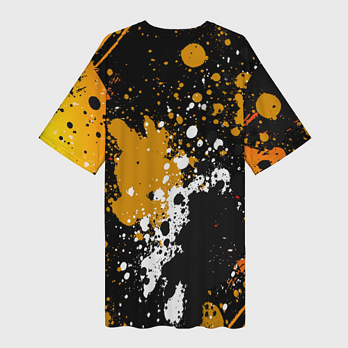 Женская длинная футболка Хотэй Бог счастья веселья и благополучия / 3D-принт – фото 2