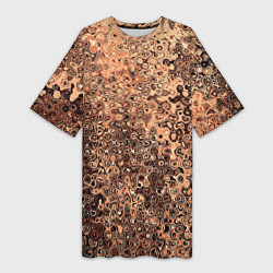 Женская длинная футболка Светлый коричневый абстрактная текстура