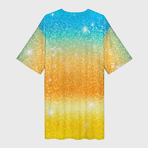 Женская длинная футболка Inzoi лого и блестки / 3D-принт – фото 2