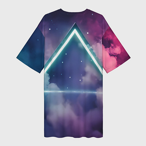 Женская длинная футболка Космос фиолетовый стиль / 3D-принт – фото 2