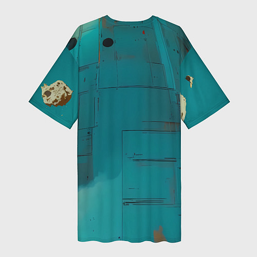 Женская длинная футболка Скелет космонавта в скафандре / 3D-принт – фото 2