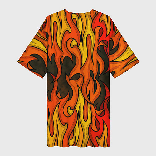 Женская длинная футболка Языки пламени арт / 3D-принт – фото 2
