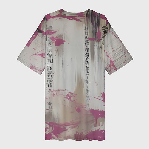 Женская длинная футболка Милина в японском стиле / 3D-принт – фото 2