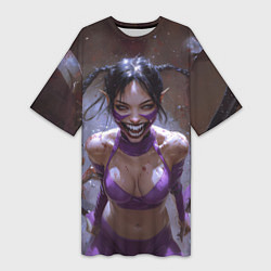 Футболка женская длинная Милина и монстры МК, цвет: 3D-принт