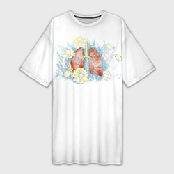 Футболка женская длинная Легкое дыхание, цвет: 3D-принт