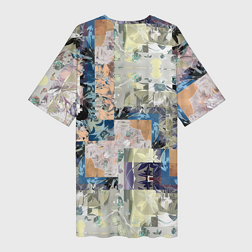 Женская длинная футболка Цветочная геометрическая абстракция / 3D-принт – фото 2