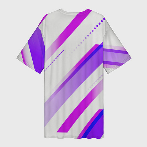 Женская длинная футболка Color white pink / 3D-принт – фото 2