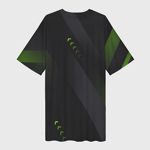 Женская длинная футболка Color black green / 3D-принт – фото 2