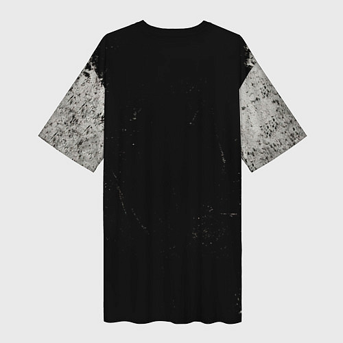 Женская длинная футболка Триатлонист на черно-белом / 3D-принт – фото 2