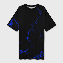 Женская длинная футболка Color black blue