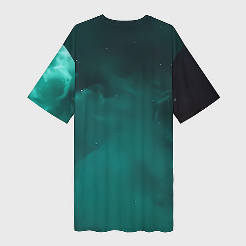 Женская длинная футболка Скелет в космосе / 3D-принт – фото 2