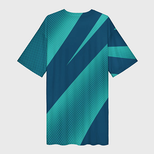 Женская длинная футболка Haval sport сине-голубой / 3D-принт – фото 2