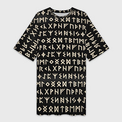 Футболка женская длинная Древние руны викингов, цвет: 3D-принт