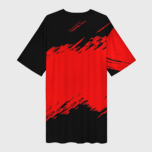 Женская длинная футболка Манчестер юнайтед текстура краски / 3D-принт – фото 2