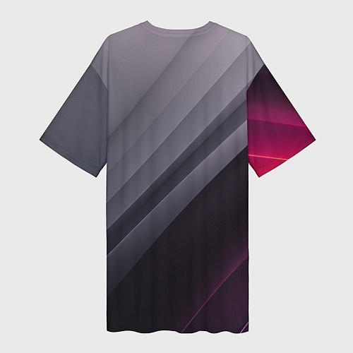 Женская длинная футболка Color black grey / 3D-принт – фото 2