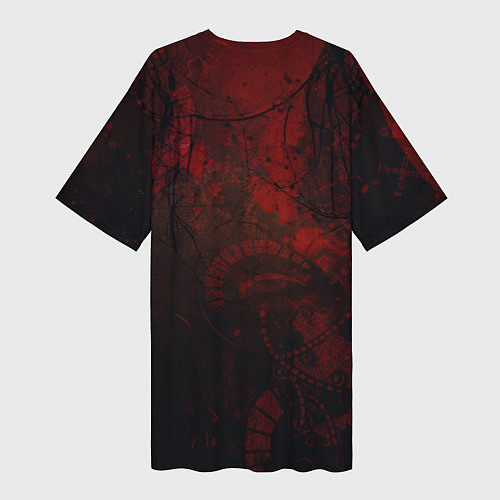 Женская длинная футболка Слон в балахоне / 3D-принт – фото 2