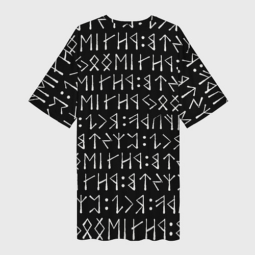 Женская длинная футболка Руны и путеводный языческий символ / 3D-принт – фото 2