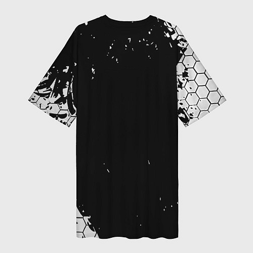 Женская длинная футболка Liverpool hexagon / 3D-принт – фото 2