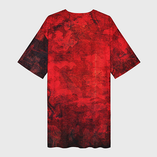 Женская длинная футболка Абстракция - red shabby wall / 3D-принт – фото 2