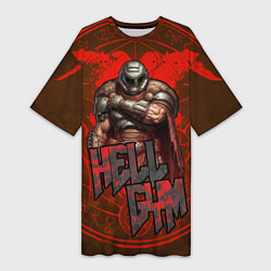 Женская длинная футболка Doom dark ages gym