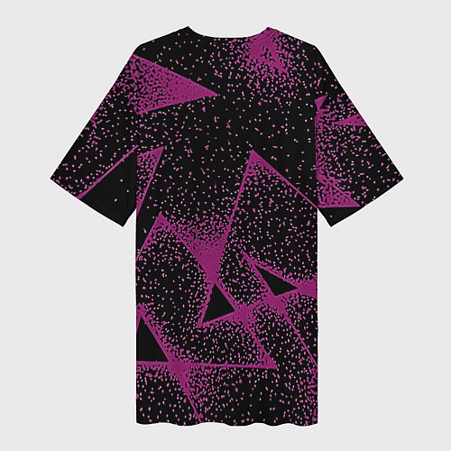 Женская длинная футболка The triangle is pink / 3D-принт – фото 2