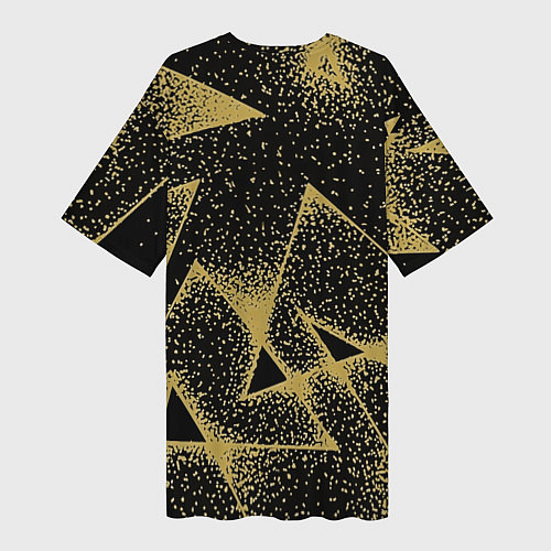 Женская длинная футболка Triangle yellow with dots / 3D-принт – фото 2