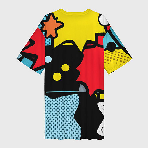 Женская длинная футболка Поп абстракция / 3D-принт – фото 2