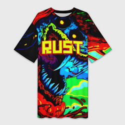 Футболка женская длинная Rust hyperbeast, цвет: 3D-принт