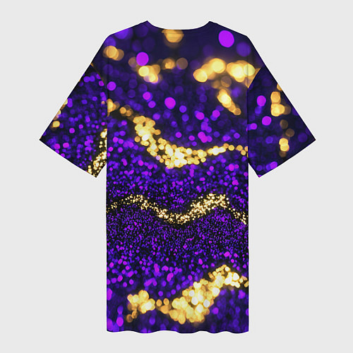 Женская длинная футболка Россия - фиолетовая текстура / 3D-принт – фото 2