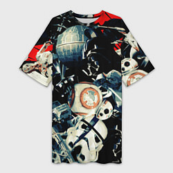 Женская длинная футболка Звездные войны персонажи