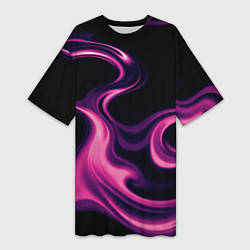 Женская длинная футболка Color pink smoke