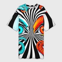 Женская длинная футболка Глаз и щупальца