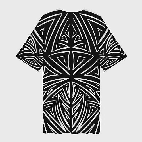 Женская длинная футболка Этнический узор с компасом жизни / 3D-принт – фото 2